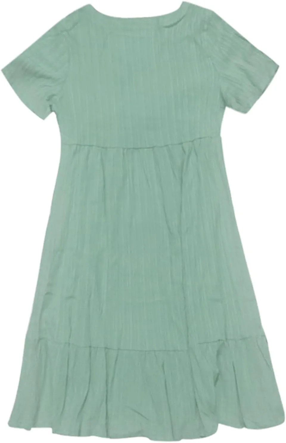Summer Dresses for Women 2025 Casual Short Sleeve V Neck Midi Dress Pleated Tiered A Line Flowy Sundresses Vacation Clothes