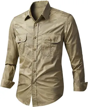 Tactical Hiking Shirts Men Long Sleeve Cargo Work Shirts Summer Outdoor Quick Dry Military Combat Hunting Fishing Shirt
