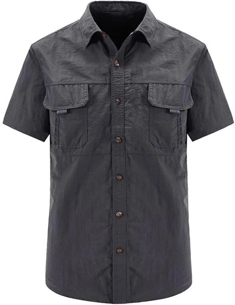 Tactical Hiking Shirts Men Long Sleeve Cargo Work Shirts Summer Outdoor Quick Dry Military Combat Hunting Fishing Shirt