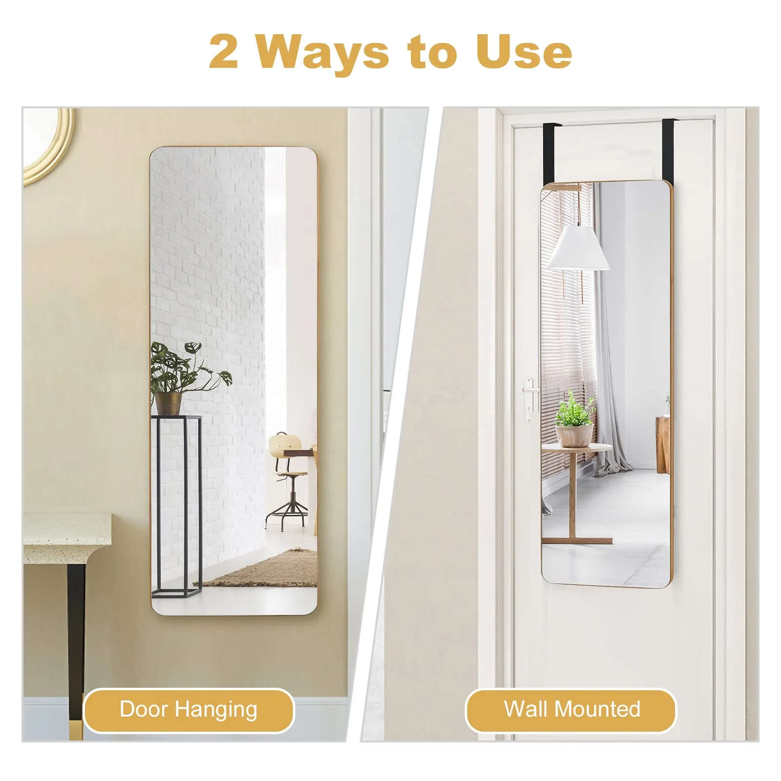 Tangkula Over The Door Mirror