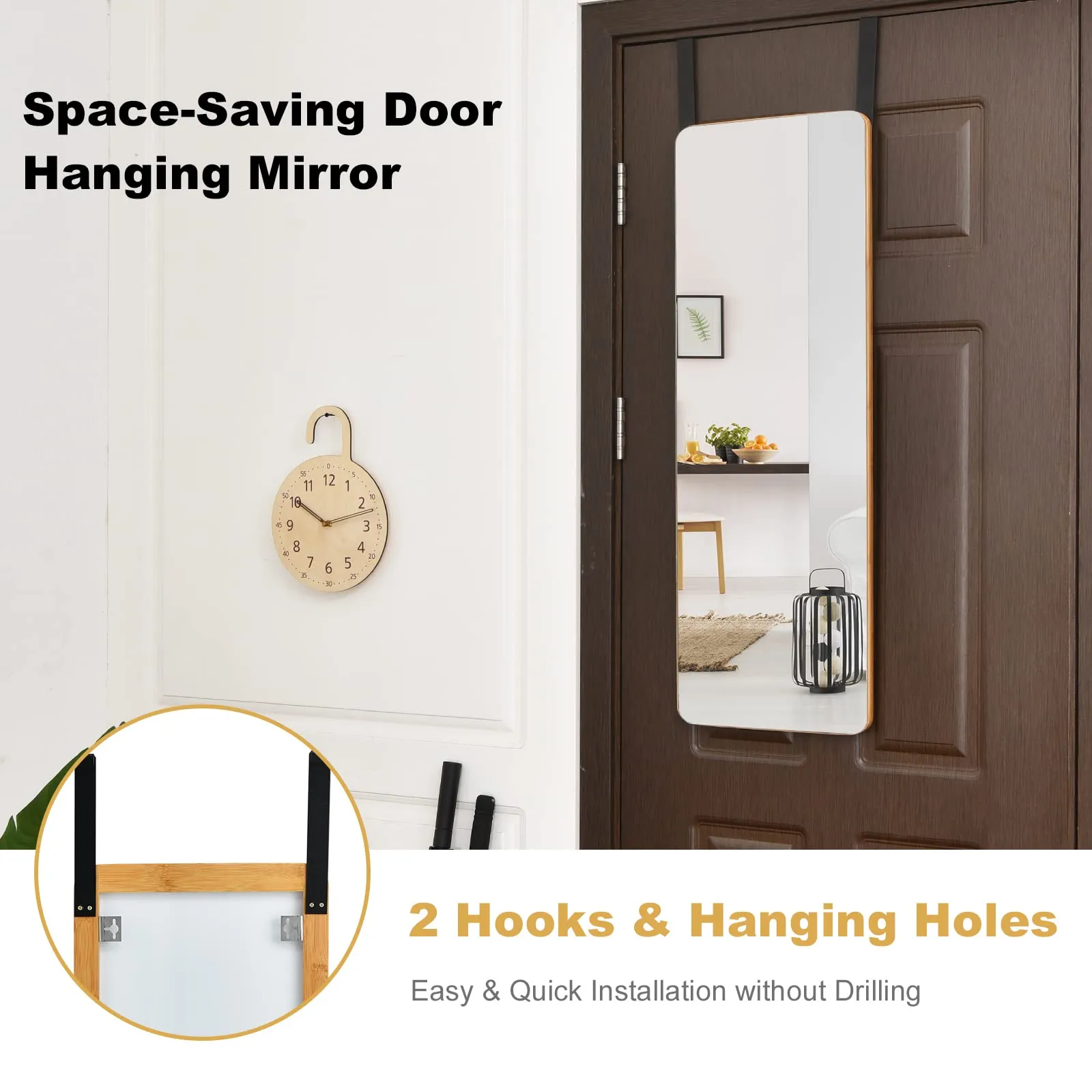 Tangkula Over The Door Mirror