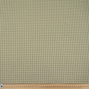 Tea Green Small Gingham Check Cotton Canvas Print