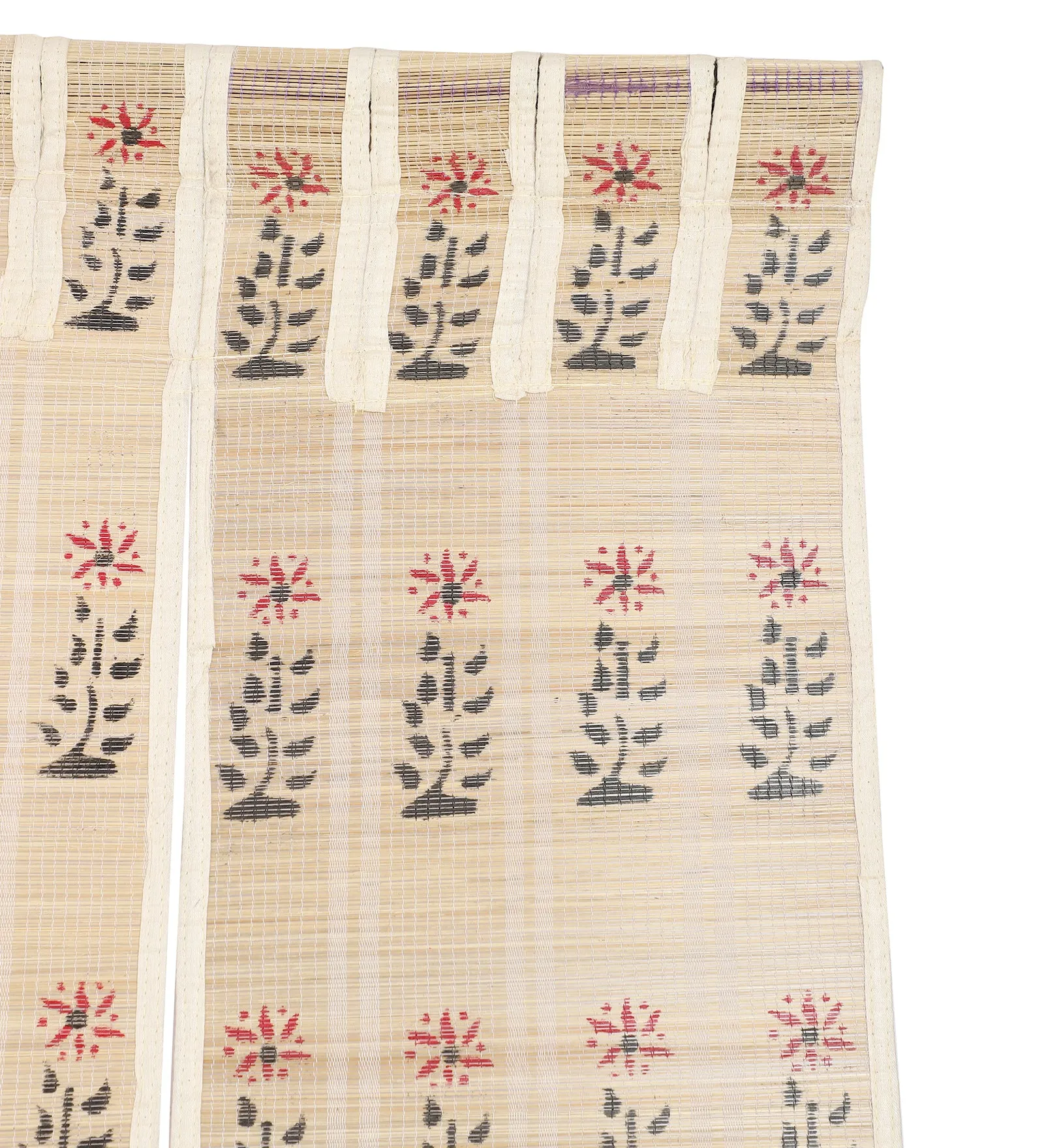 Three Panel Bamboo Curtain - Beige (7 Feet)