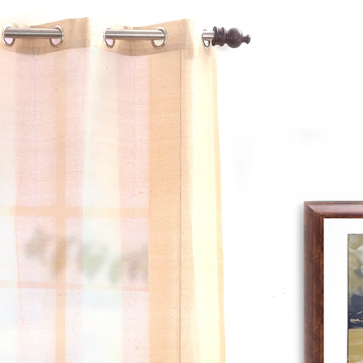Tidy Silk  Solid 2PC Gold Curtain Set