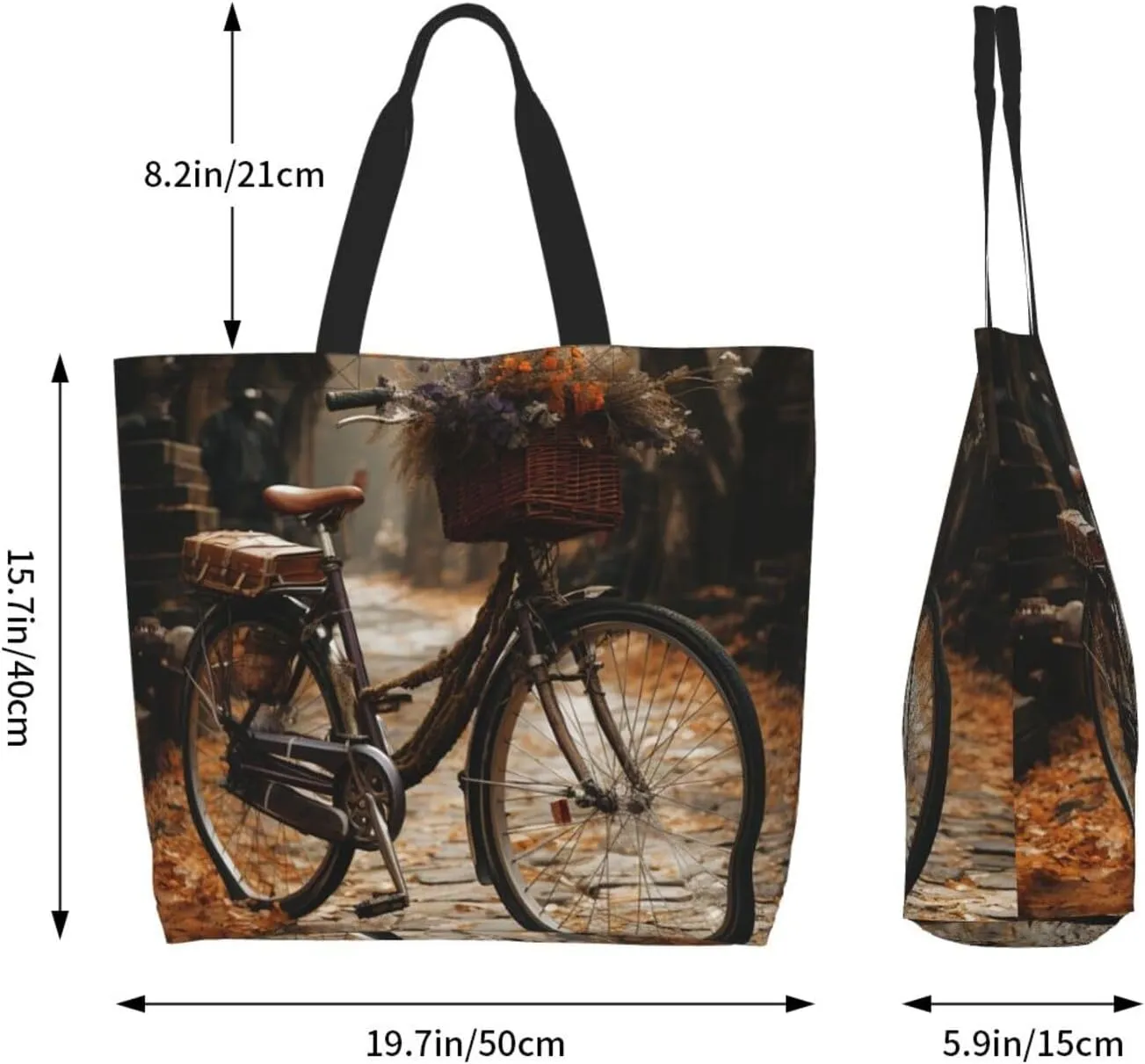 Tote Bag for Women Grocery Bag Reusable Shopping Bag Bird resting on branch Handbag Foldable Shoulder Bag