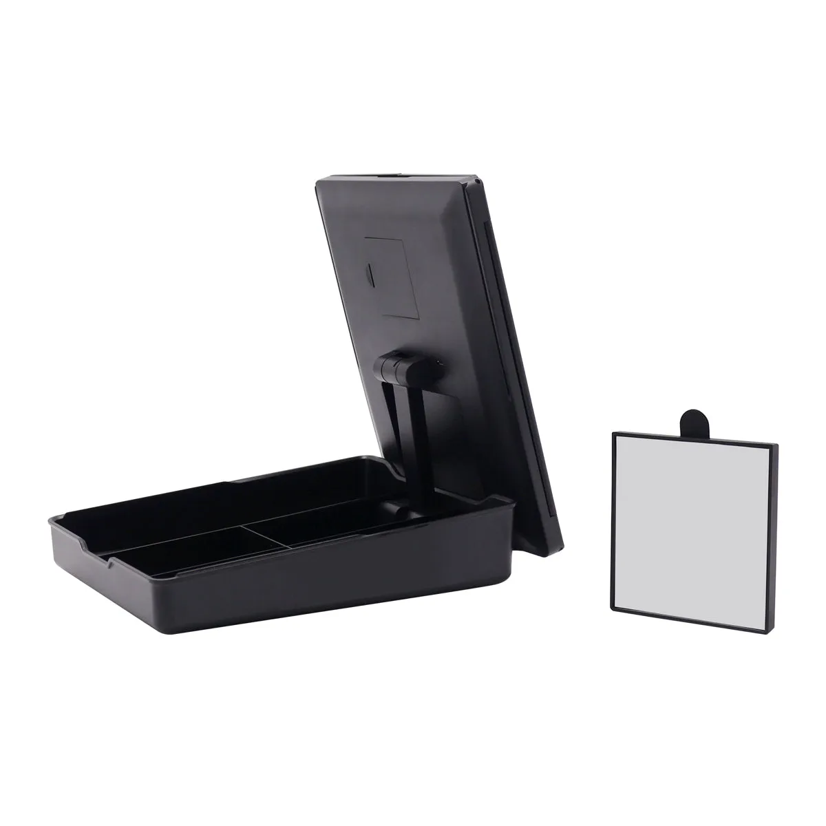Touch Trifold LED Makeup Mirror with Vanity Organizer