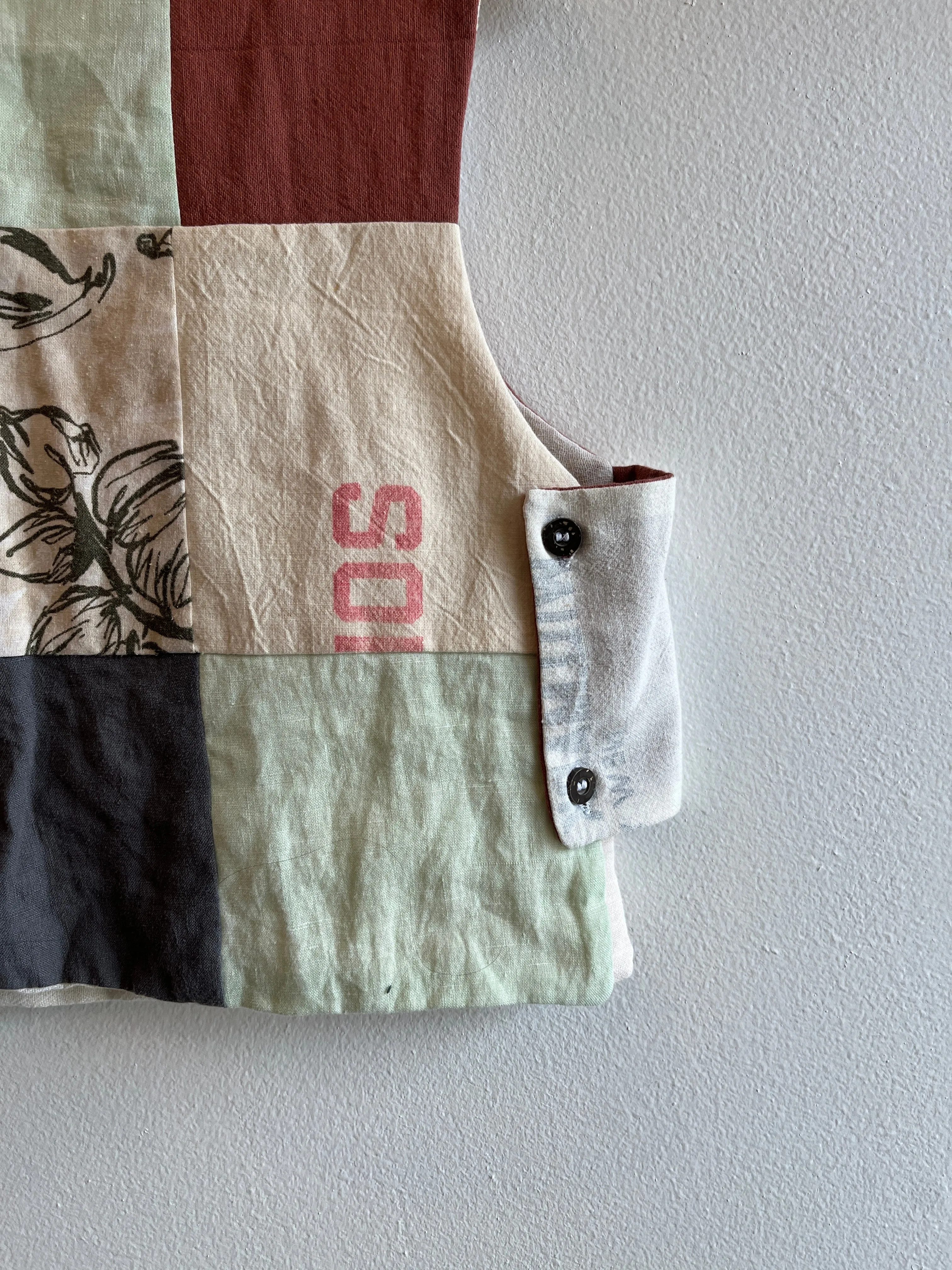 Trash Textiles - Handmade Antique Feedsack Patchwork Blouse