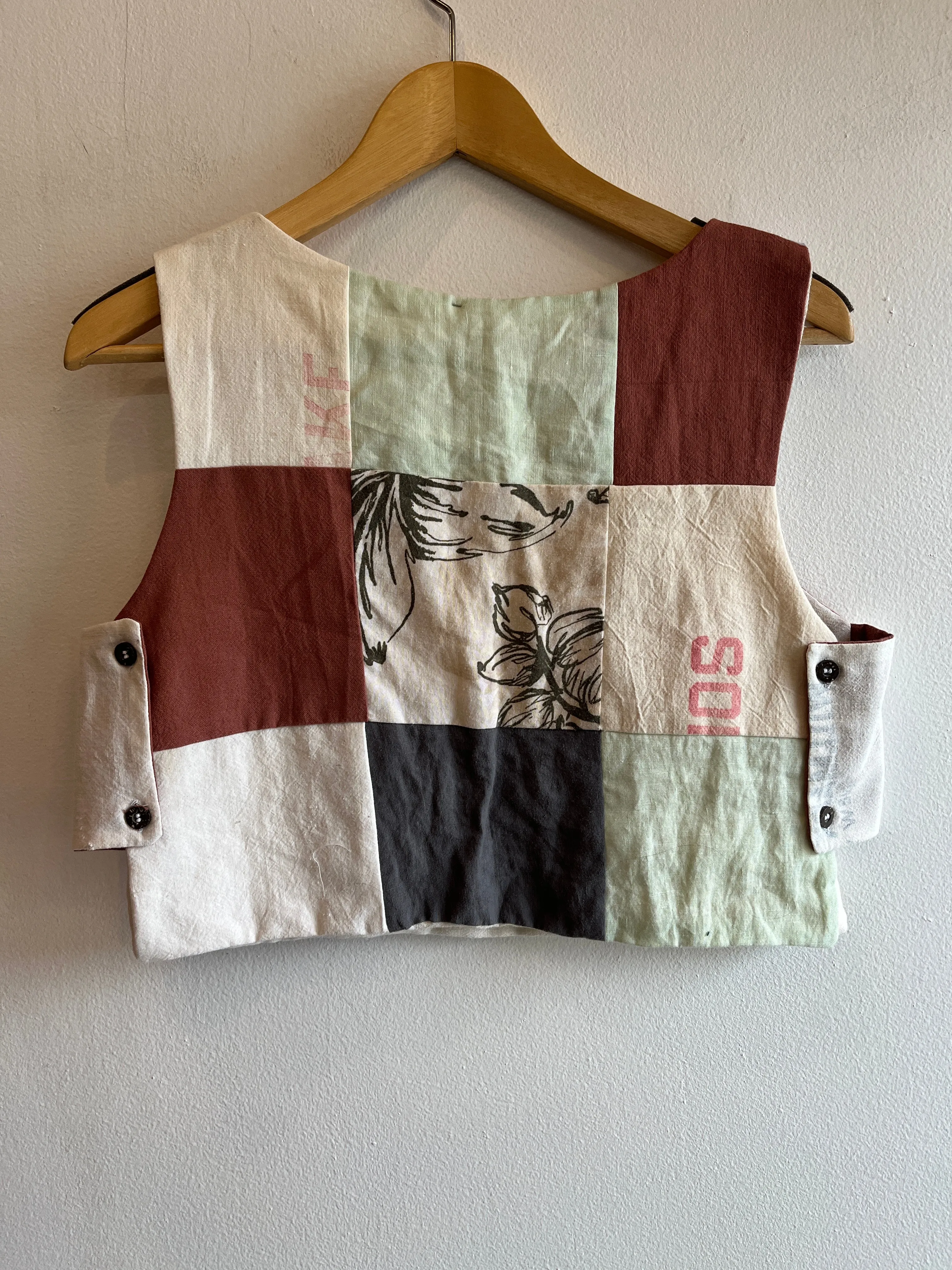 Trash Textiles - Handmade Antique Feedsack Patchwork Blouse
