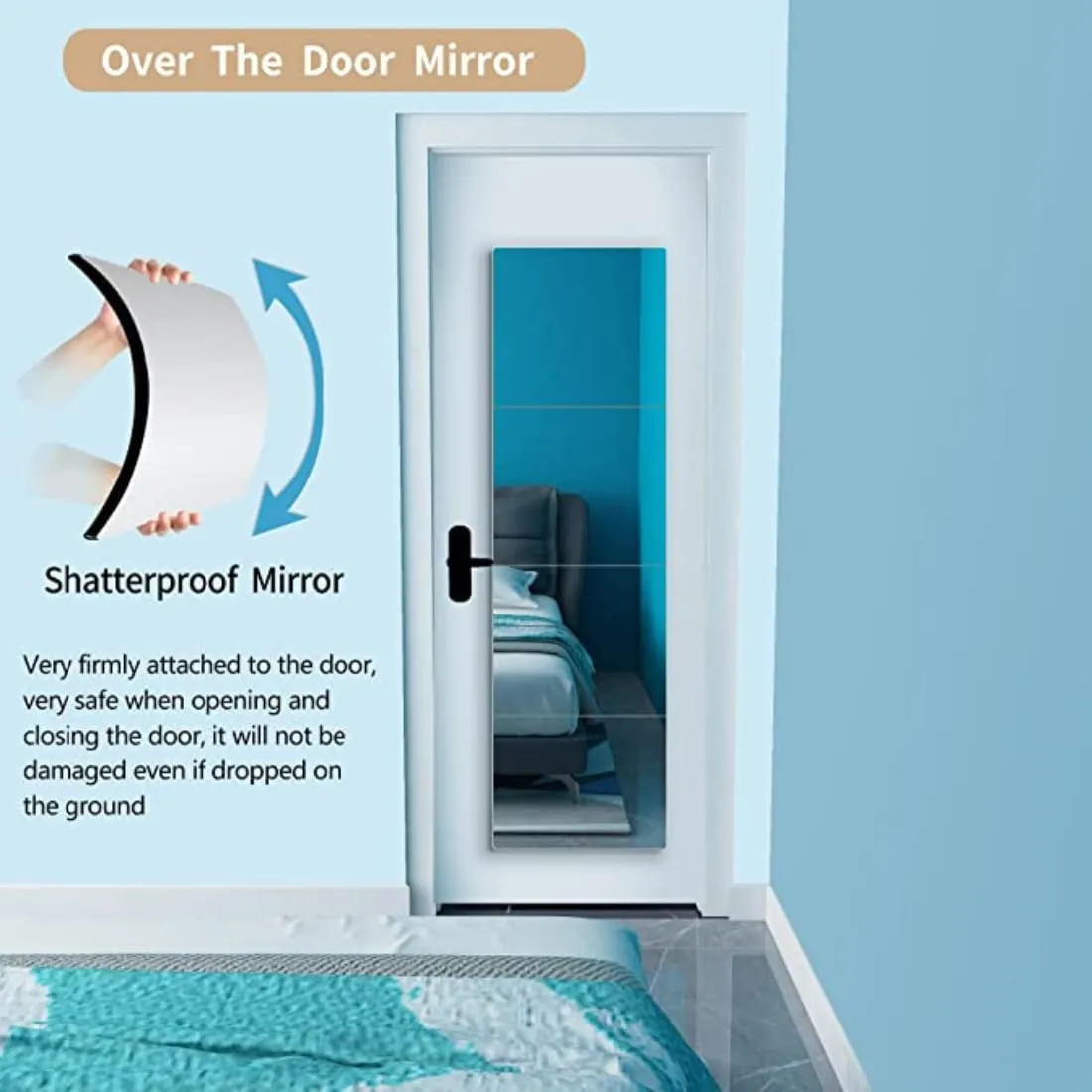 Unbreakable Full Length Mirror an Elegance Acrylic Upgrade for Home Fitness and Clinic Effortless Setup Frameless Chic Mirror Magic for Your Space 12" x 48", Unframed, Wall Mount,, Rectangular, Silver