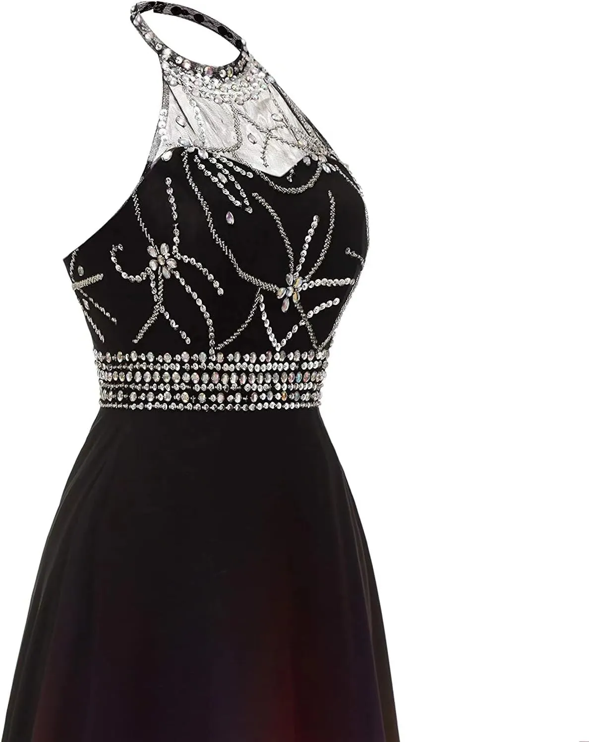 WDBFY Women's Ombre Long Prom Evening Dresses Sequins Beaded Formal Wedding Party Gowns