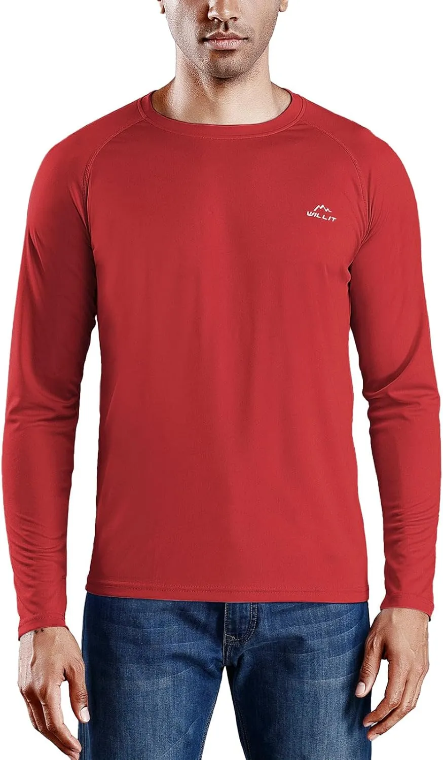 Willit Men's Rash Guard Swim Shirts UPF 50  Long Sleeve Shirts Sun Protection SPF Hiking Fishing UV Shirt