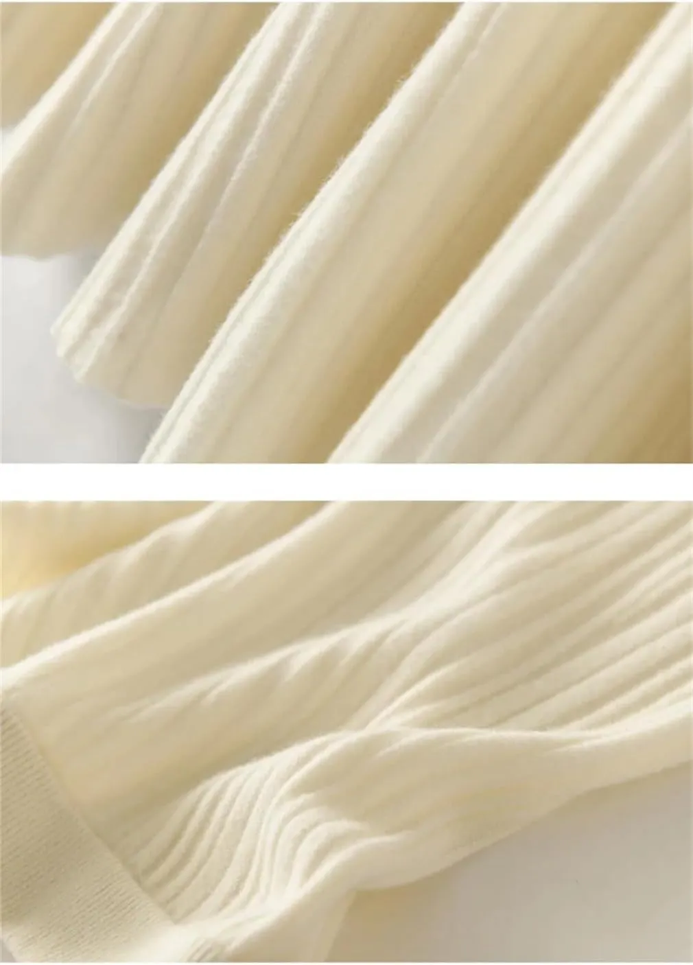 Winter Women's Pleated Skirt Solid Color High Waisted Elastic Long Skirt Wool Knitted Midi Skirts