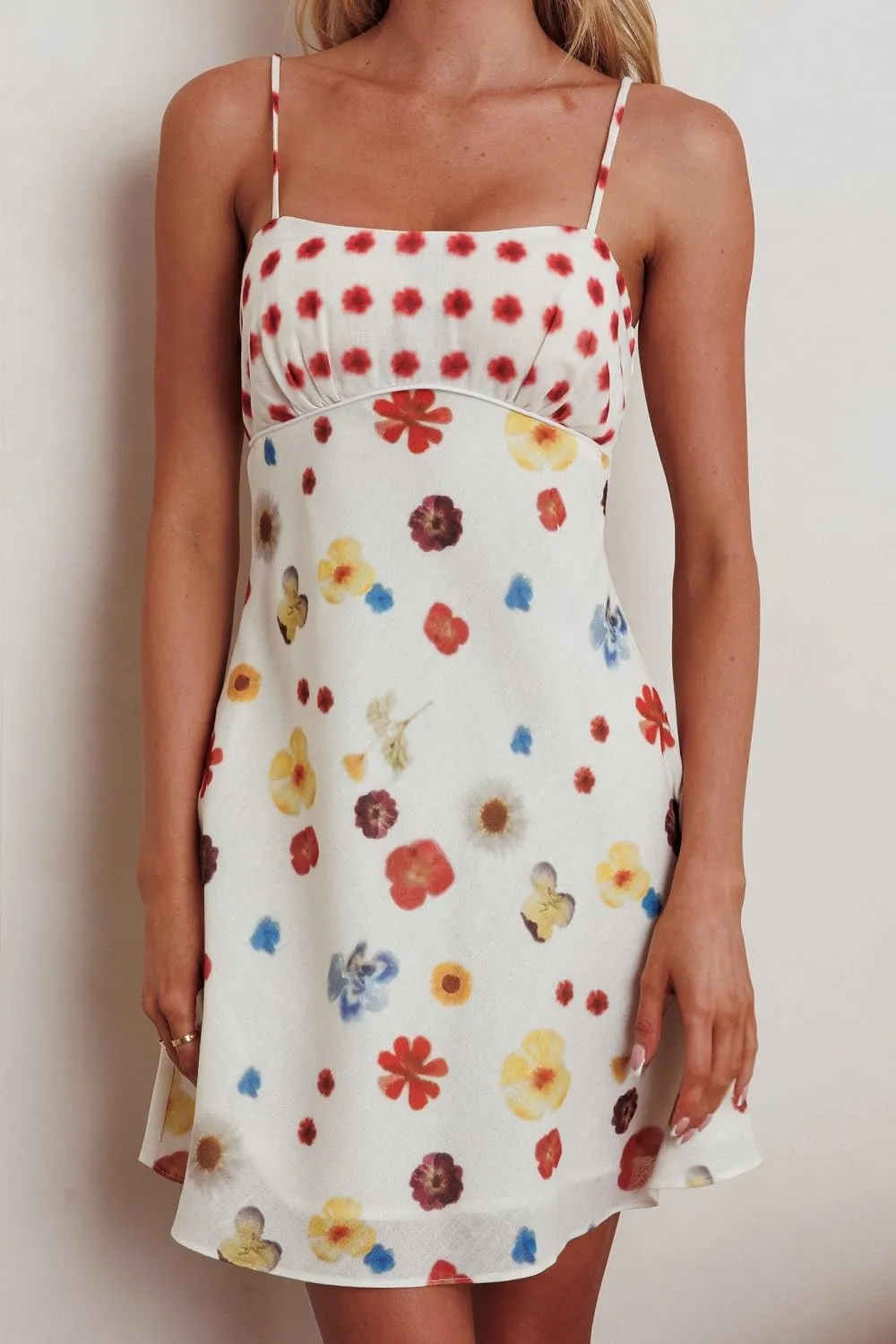 Women Boho Graphic Mini Dress Spaghetti Strap A Line Dress Graffiti Halter Dresses Colorful Summer Sundress