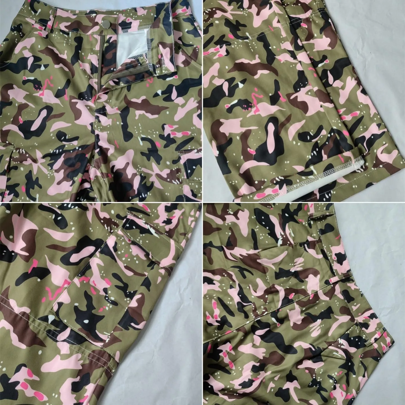 Women Camo Cargo Pants High Waist Baggy Wide Leg Camouflage Jean Trousers Army Fatigue Y2k Pocket Jogger Sweatpants
