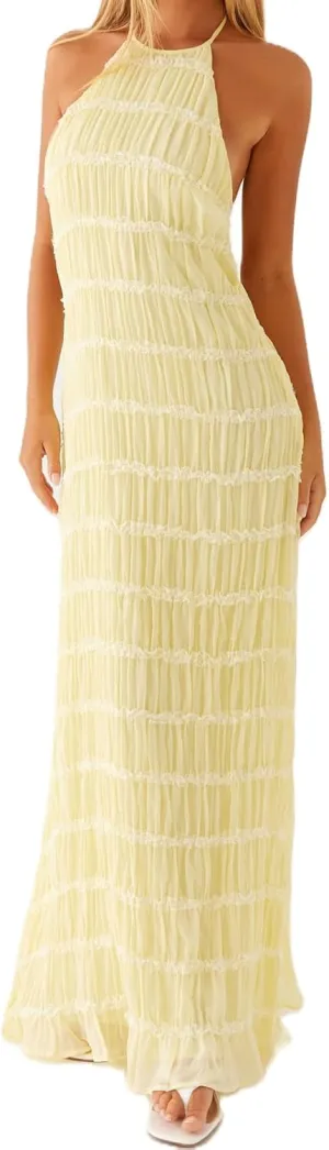 Women Summer Backless Beach Maxi Dress Spaghetti Strap Sleeveless Smocked Tulle Flowy Vacation Long Dress