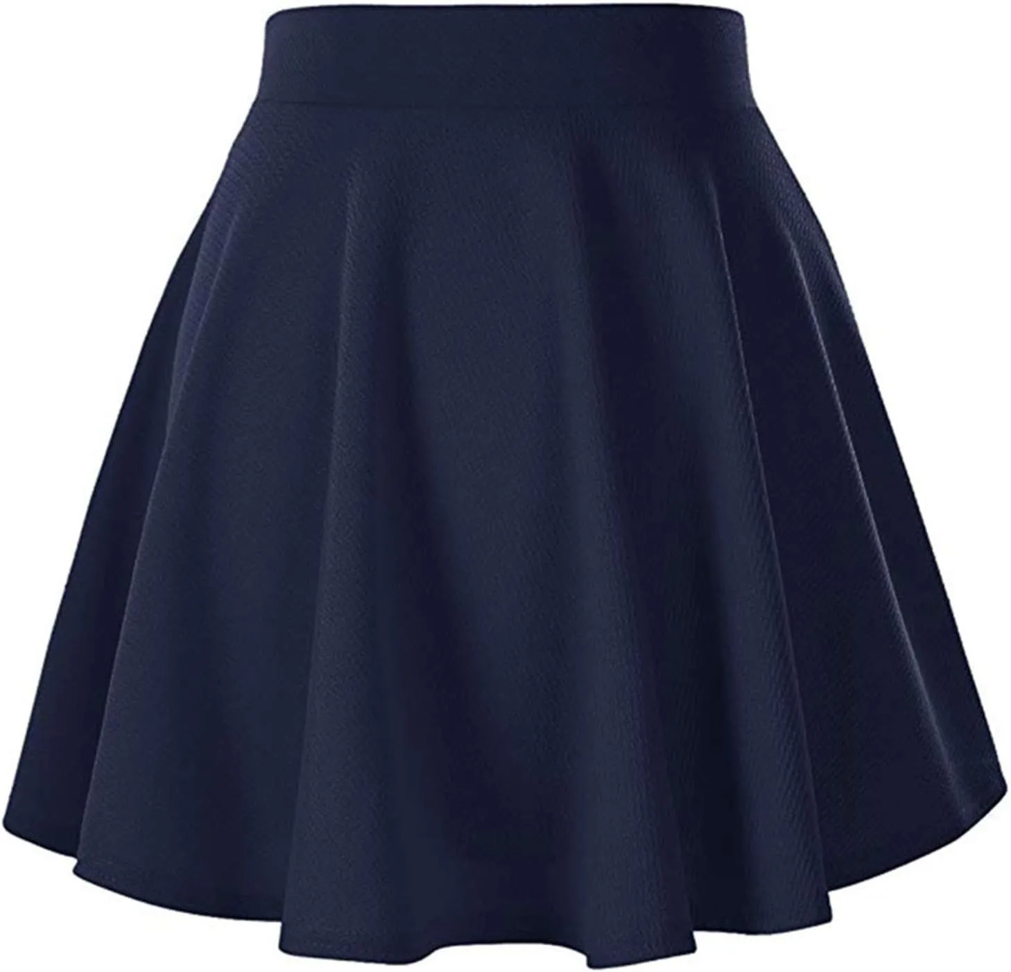 Women's Basic Versatile Stretchy Flared Casual Mini Skater Skirt Pleated Vintage A-Line 2025 Summer Swing Skirts