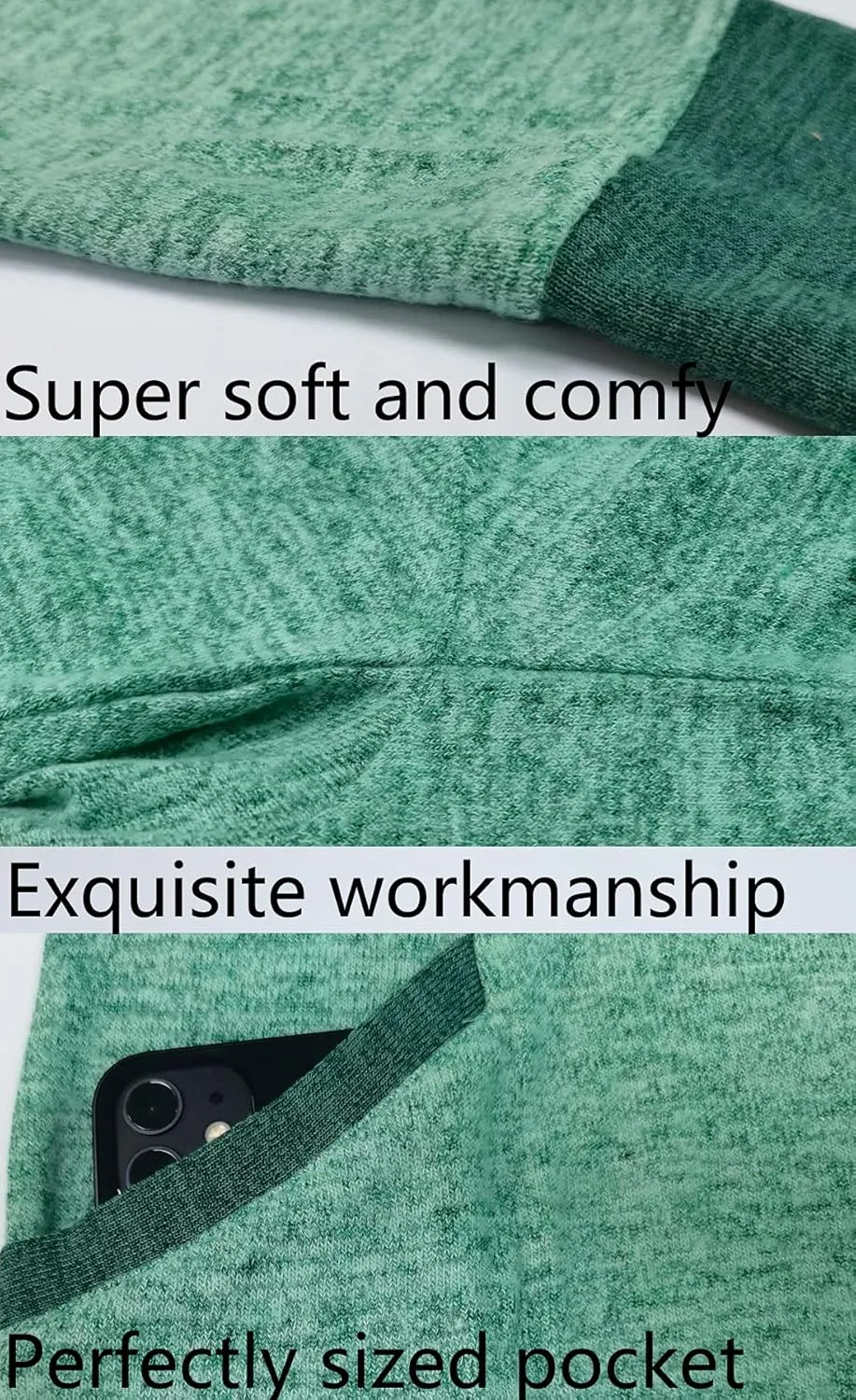 Womens Casual Color Block Long Sleeve Round Neck Pocket T Shirts Blouses Sweatshirts Tops