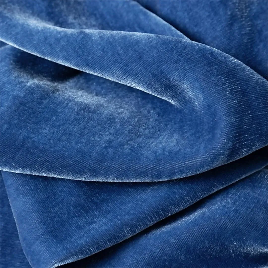Women's Fleece Midi Skirt Solid Color Mermaid Skirt Blue Elastic Waist Office Skirt