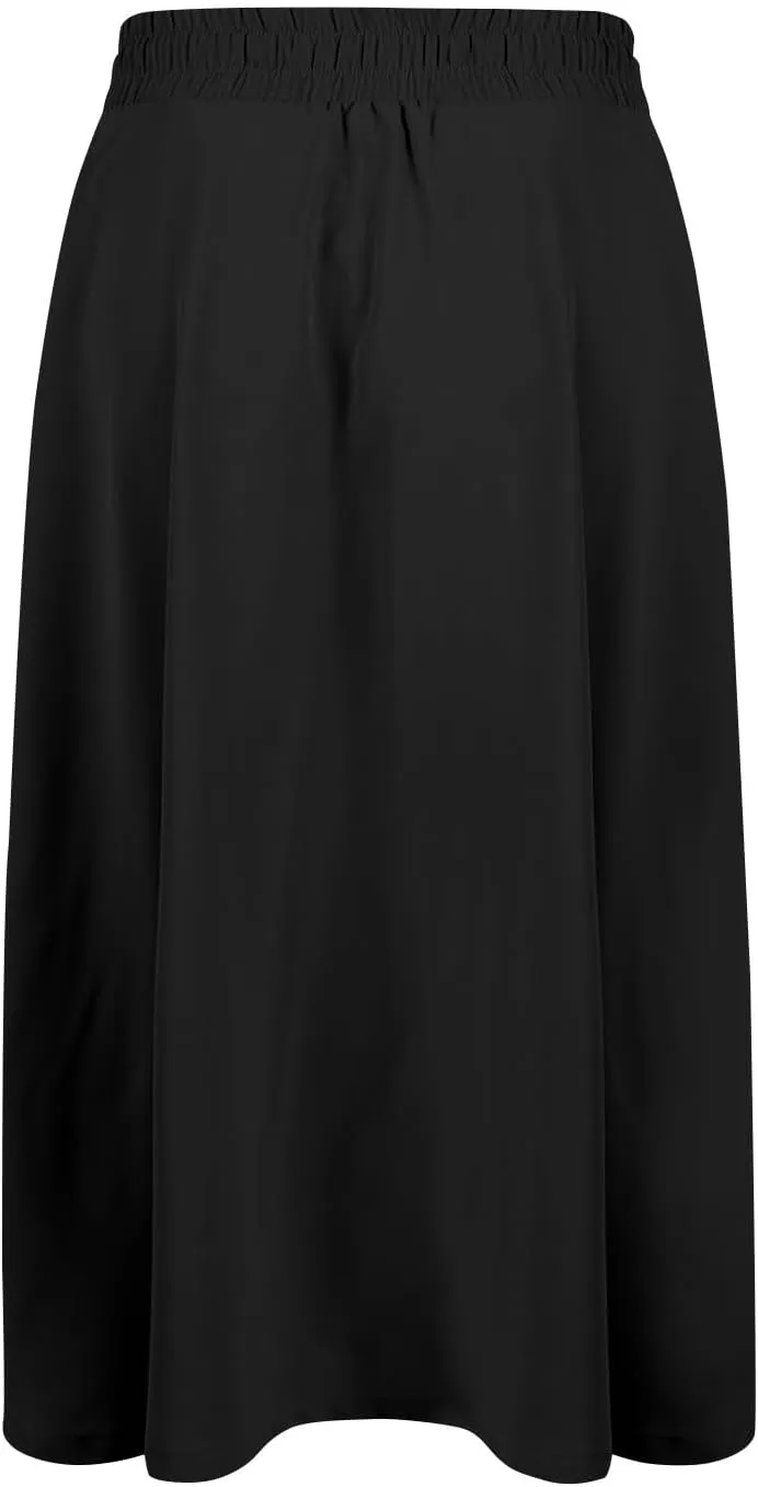 Women's Flowy Midi Skirts Elastic High Waist A-Line Casual Ruffle Skirts Pleated Boho Floral Skirts with Pockets