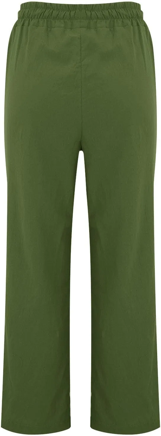 Women's Linen Pants Women's Relax Fit Linen Pants - Lightweight Summer Casual Trousers with Elastic Waist