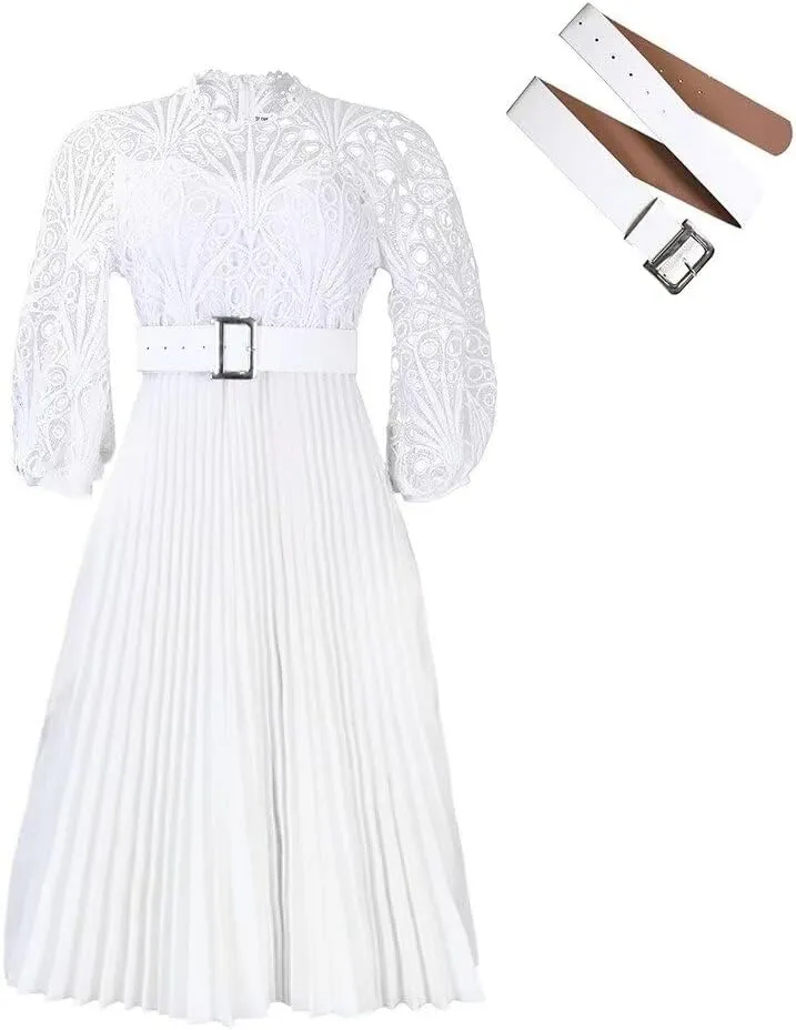 Womens Plus Size Dress V Neck Long Sleeve Midi Empire Waist Loose Fit Swing Dresses A-Line Flowy Casual Dress