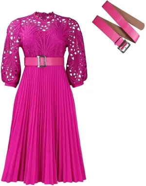 Womens Plus Size Dress V Neck Long Sleeve Midi Empire Waist Loose Fit Swing Dresses A-Line Flowy Casual Dress