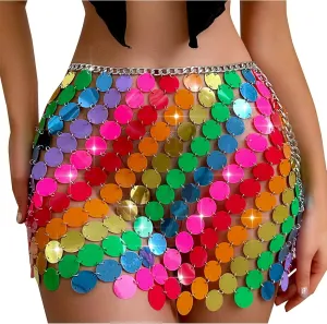 Women's Sequin Mini Skirts Sparkly Party Skirt High Waisted Dance Skorts Sexy 2025 Fashion Parties Skort