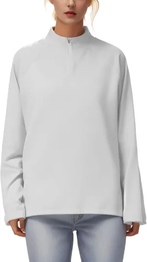 Women's Shirts Long Sleeve 1/4 Zip Quick Dry Workout Hiking Athletic Shirts Athletic Running Yog Zip Up Jackets