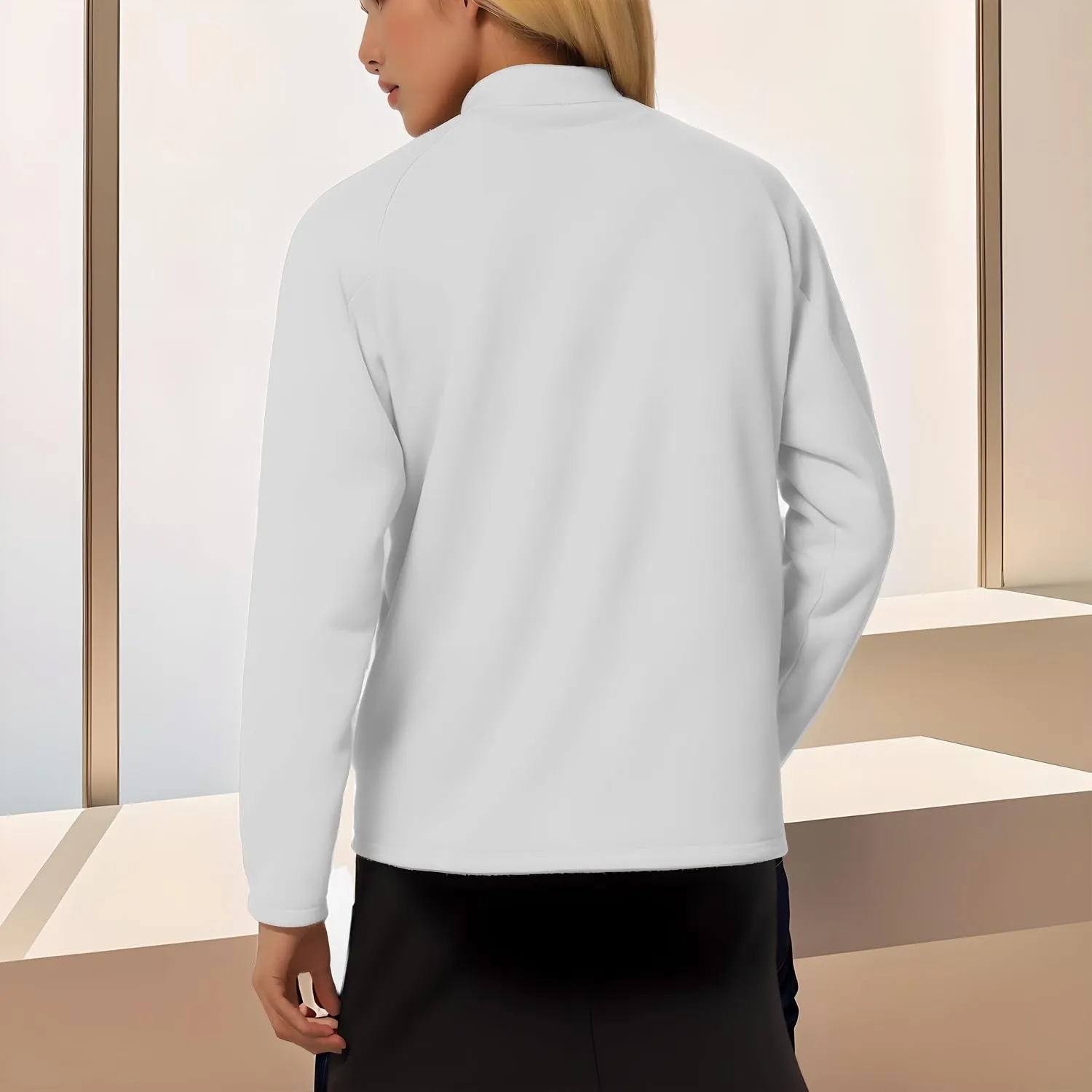 Women's Shirts Long Sleeve 1/4 Zip Quick Dry Workout Hiking Athletic Shirts Athletic Running Yog Zip Up Jackets
