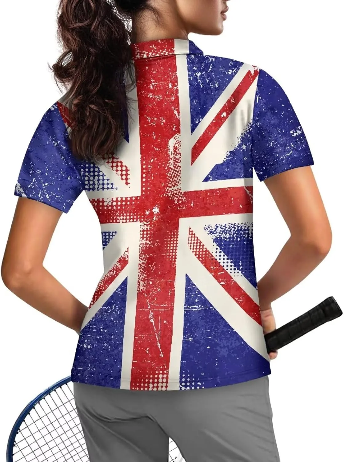 Women's Short Sleeve Golf Tennis Shirts Lightweight Zip Up Quick Dry Workout Pullover Tops Polo Shirts XS-2XL