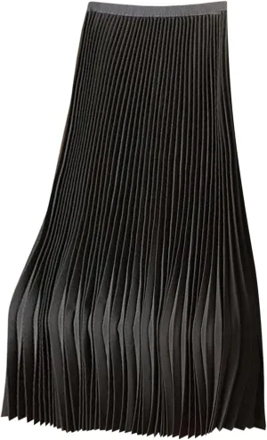 Women's Stain Skirts Fashion Pleated Classic Trending Skirt Silk Smooth Summer Skirt A Line Flowy Baggy Skirt