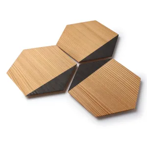 Woodcraft Cedar Hexagon Plate set of 3 Black