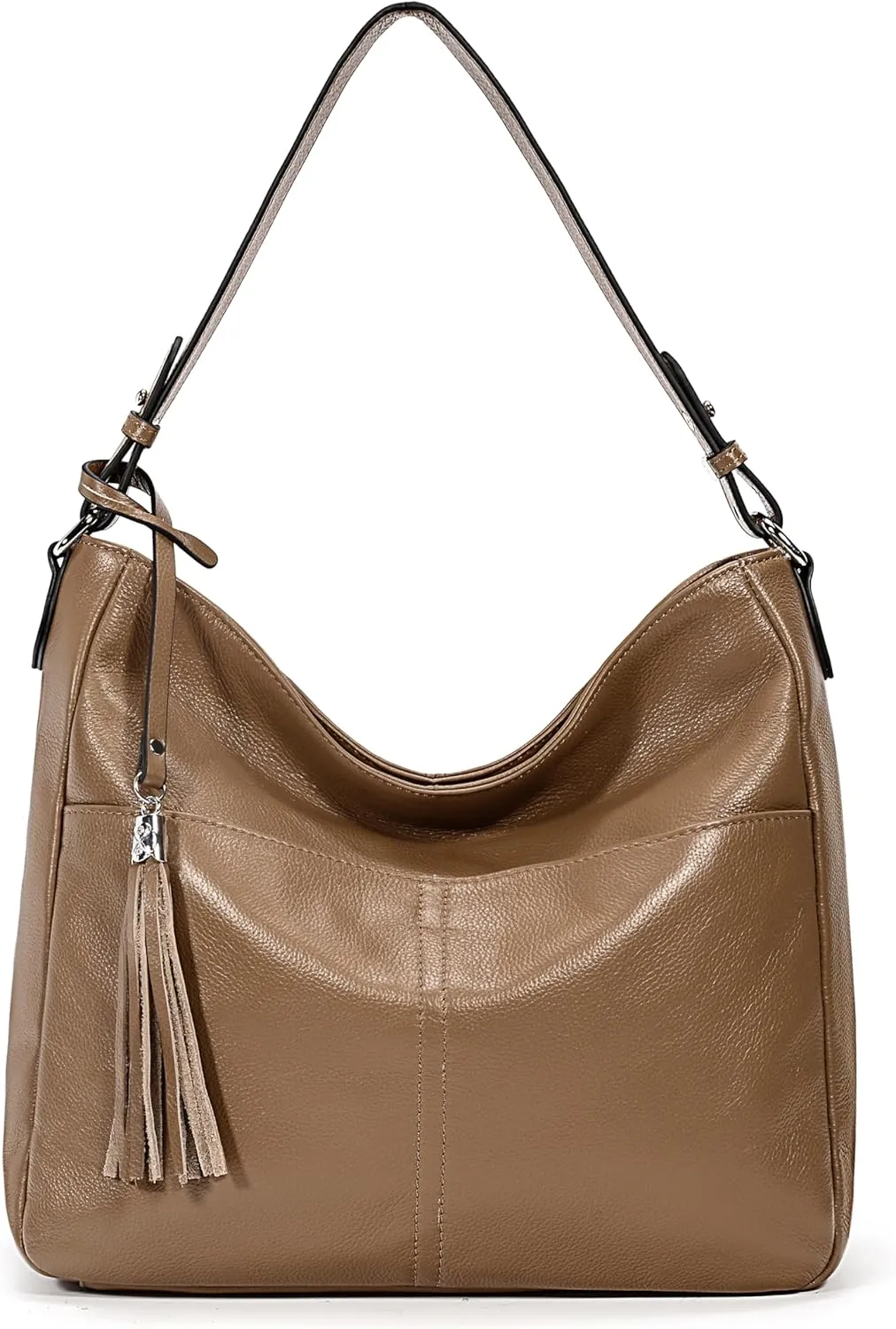 YALUXE Women's Genuine Leather Hobo Handbags Purses Shoulder Bags Crossbody Bags with Multiple Pockets