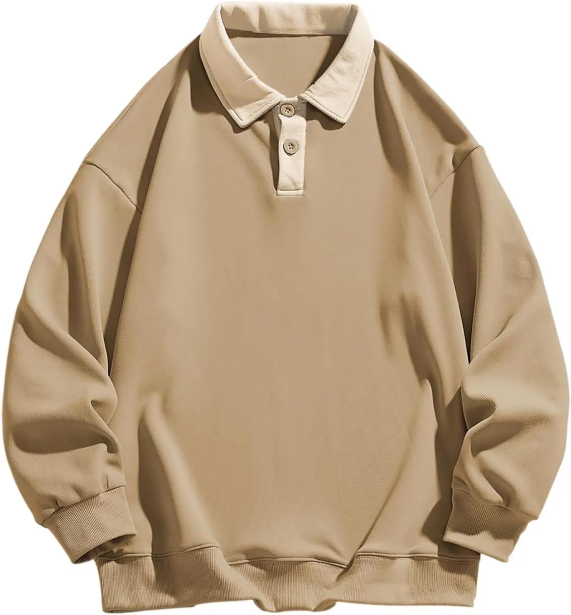 ZAFUL Men's Long Sleeve Polo Shirts Color Spliced Polo Collar Sweatshirt Casual Golf Patchwork Shirts Tops